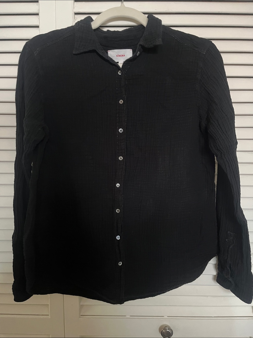 Xirena Scout black cotton gauze shirt XS